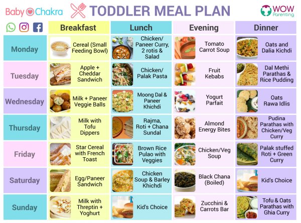 How to prepare a healthy 'Weekly Meal' plan for toddlers | WOW Parenting